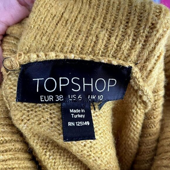 Topshop Zip Back Turtleneck Sweater Oversized Semi Cropped Size 6 - Picture 9 of 9